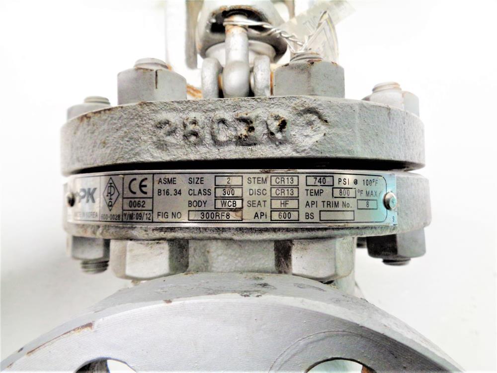 PK VALVE 2" 300# RF WCB Gate Valve, Fig# 300RF8